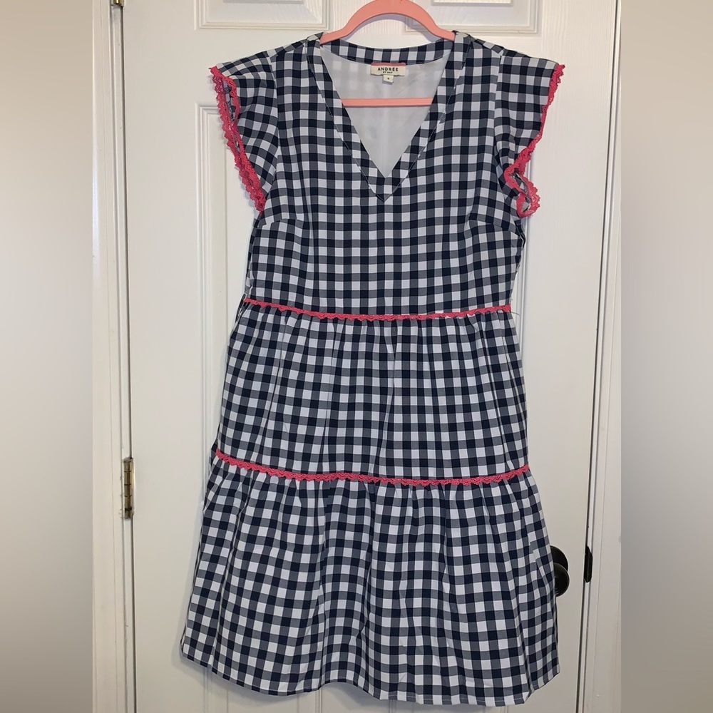 Preppy navy gingham dress